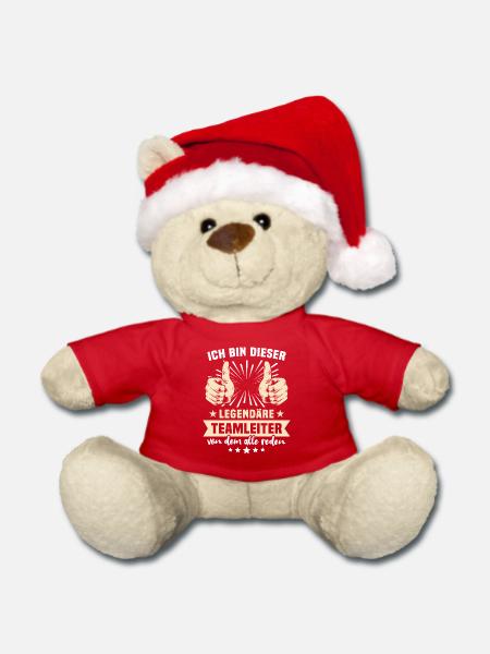 Teamleiter Sprüche - Weihnachtsteddy - Rot