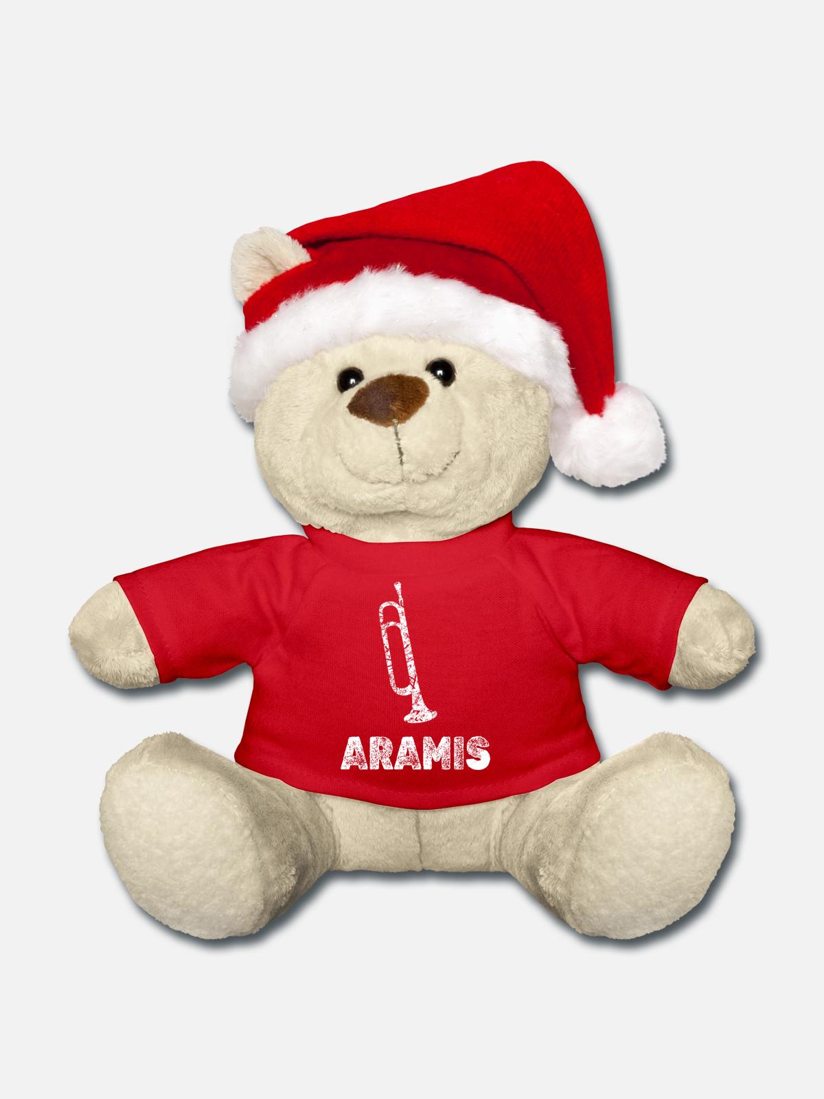 Aramis als Blasmusik - Weihnachtsteddy - Rot - Vorne