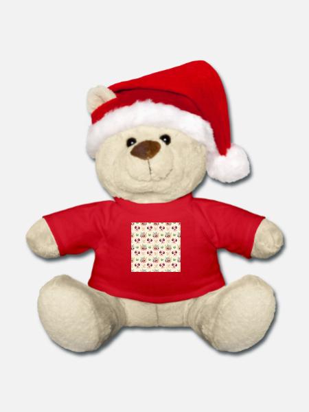 Cute Dog Animal Pattern - Weihnachtsteddy - Rot - Vorne
