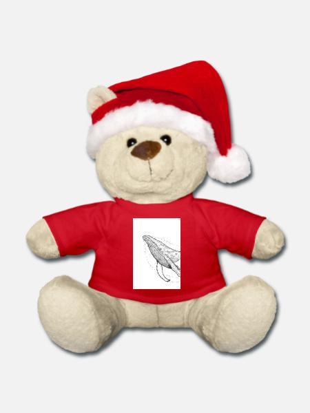 Buckelwal A - Weihnachtsteddy - Rot