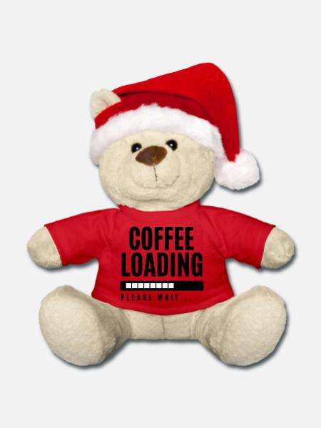 Kaffee wird geladen Bitte warten - Weihnachtsteddy - Rot