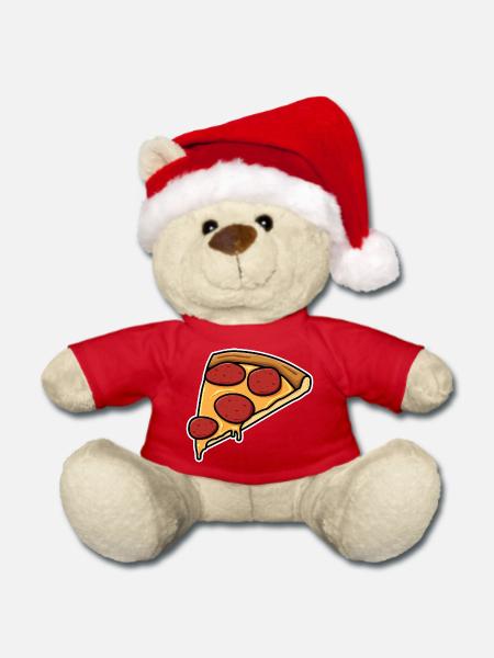 Pizzastück - Weihnachtsteddy - Rot