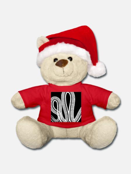 Blackwhite Abstract Design - Weihnachtsteddy - Rot