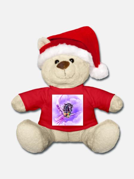 Elegantes buntes Wildpferd - Weihnachtsteddy - Rot