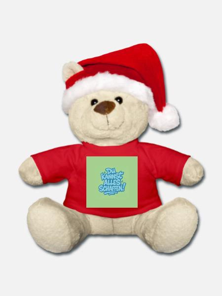 Du kannst alles schaffen ! - Weihnachtsteddy - Rot