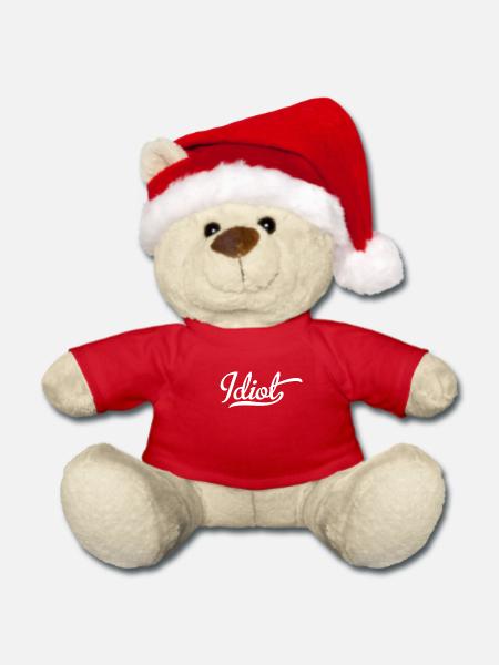 Idiot - Weihnachtsteddy - Rot