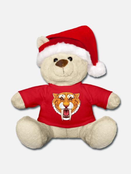 Urzeit Säbelzahntiger - Weihnachtsteddy - Rot