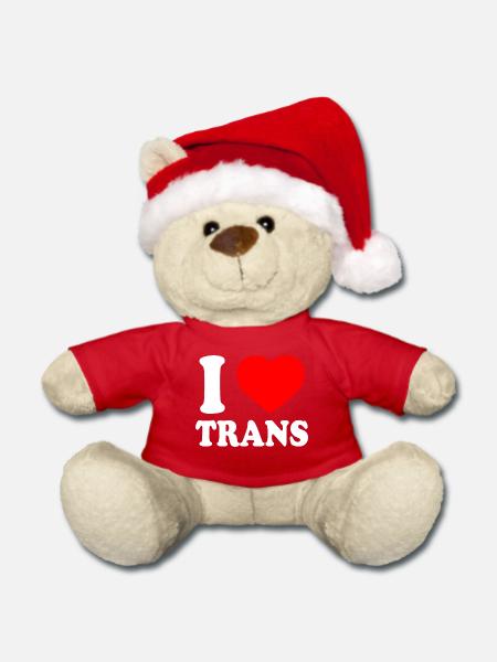 I love trans - Weihnachtsteddy - Rot