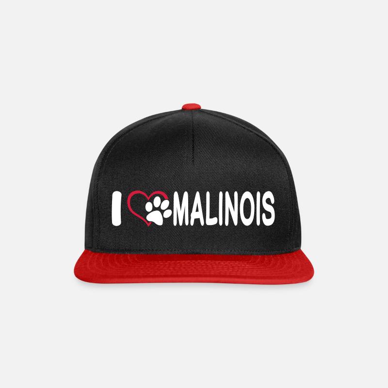 Ich Liebe Malinois - Snapback Cap - Schwarz/Rot