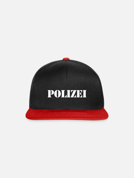 Military POLIZEI - Snapback Cap - Schwarz/Rot
