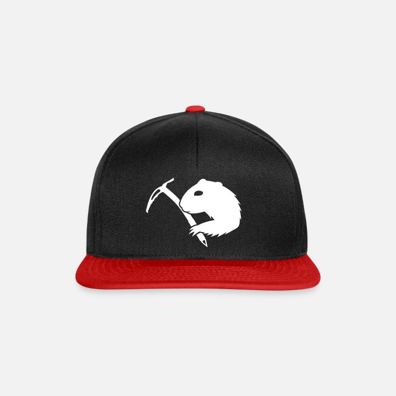 Murmeltier mit Eispickel - Snapback Cap - Schwarz/Rot