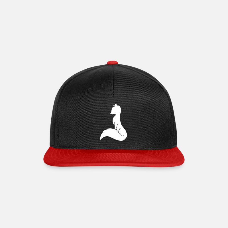 Renard renarde silhouette esprit forêt cadeau - Casquette snapback - noir/rouge