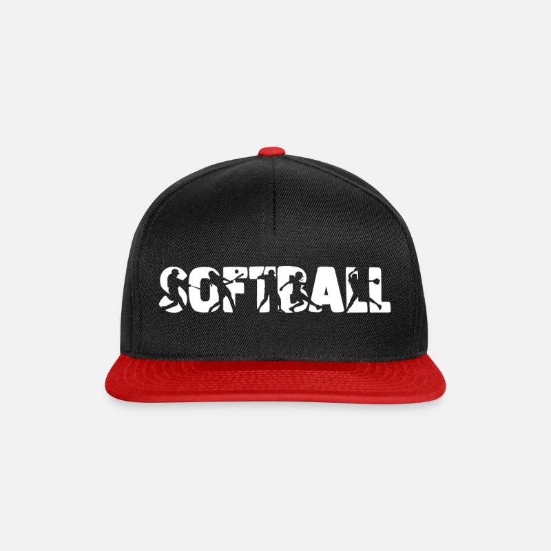 SOFTBALL - Blanc - Casquette snapback - noir/rouge