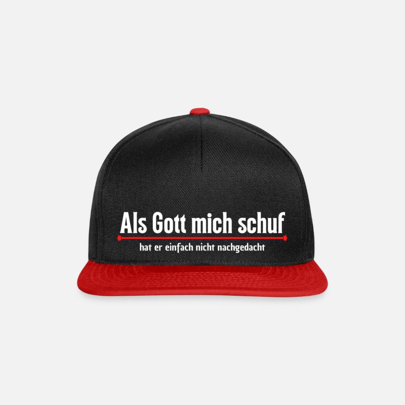 Als Gott mich schuf - Snapback Cap - Schwarz/Rot
