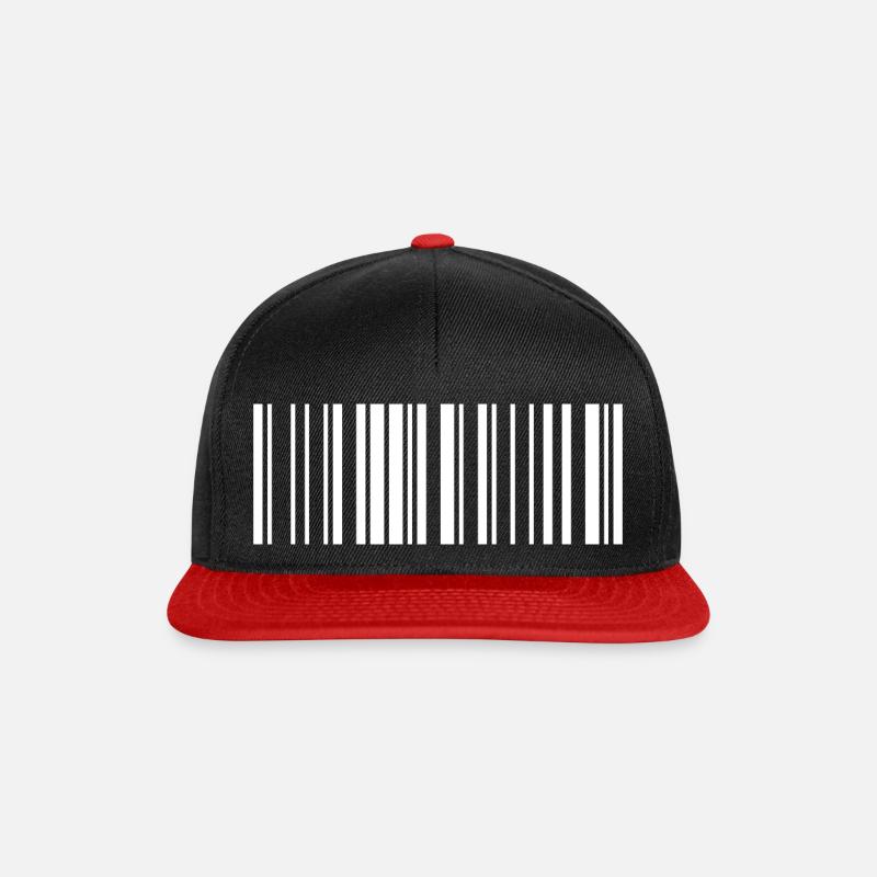 Barcode White - Snapback Cap - Schwarz/Rot