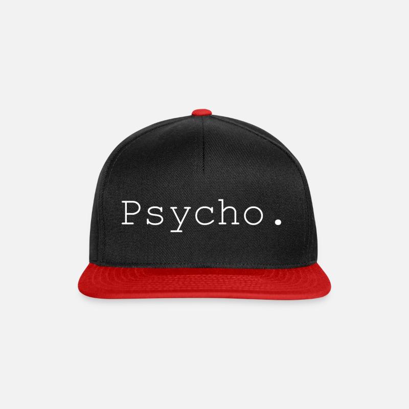 Psycho Weiß - Snapback Cap - Schwarz/Rot