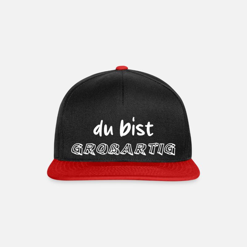 du bist großartig - Snapback Cap - Schwarz/Rot