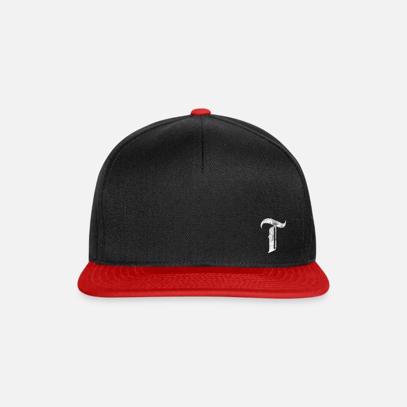 Tshirt alphabet initial T - Casquette snapback - noir/rouge