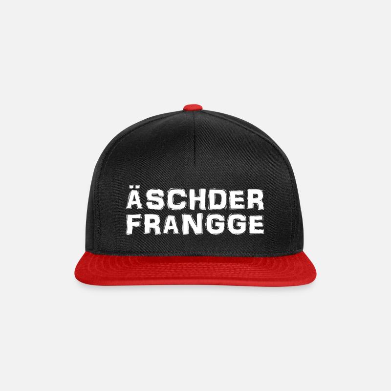 Fränkisch - Dialekt - Spruch - Snapback Cap - Schwarz/Rot