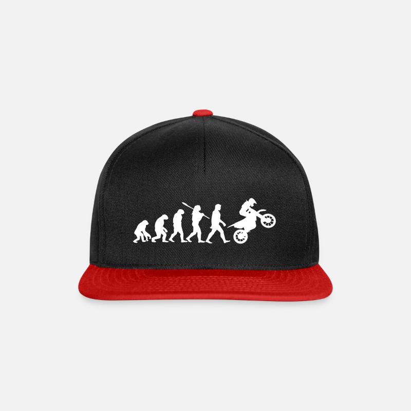 Enduro Motorcycle Evolution Moto Cross Man Men - Snapback Cap - black/red