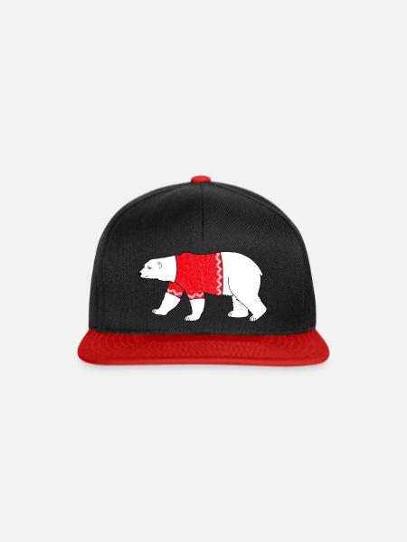 Eisbär Nordpol Arktis Weihnachtsgeschenk - Snapback Cap - Schwarz/Rot