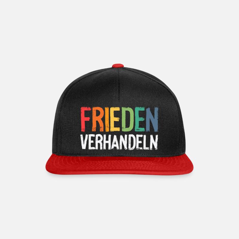 Frieden Verhandlungen verhandeln Friedensdemo - Snapback Cap - Schwarz/Rot