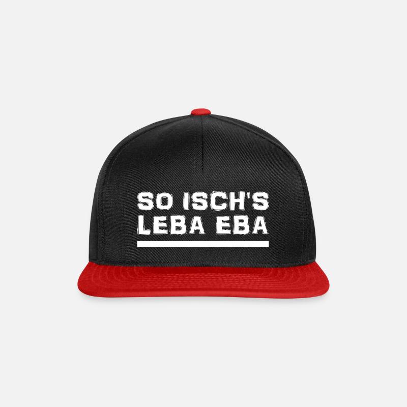 Schwäbisch - Spruch - Dialekt - Snapback Cap - Schwarz/Rot