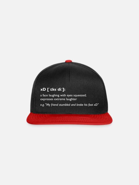 xD - Erklärung hell - Snapback Cap - Schwarz/Rot