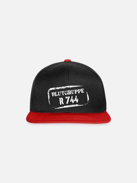 Kältetechniker Blutgruppe R744 - Snapback Cap - Schwarz/Rot