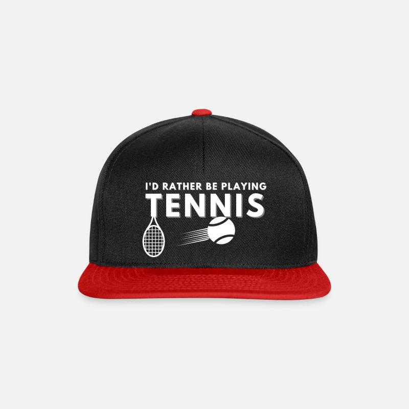 I'd rather be playing Tennis - Snapback Cap - Schwarz/Rot