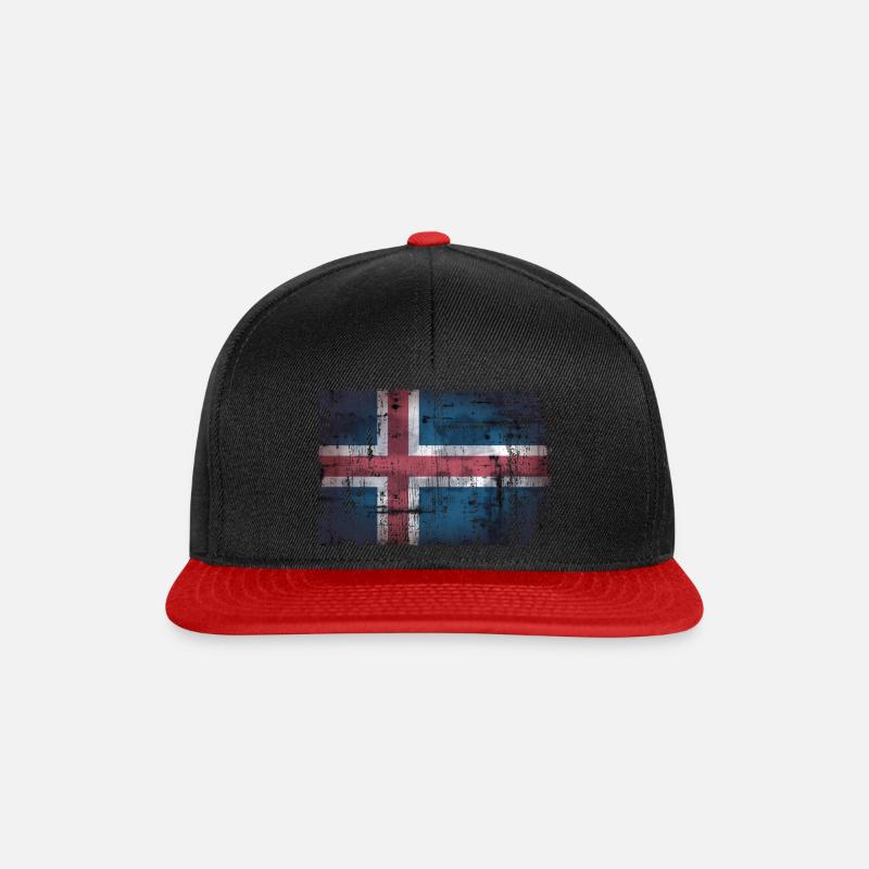 Island - Snapback Cap - Schwarz/Rot