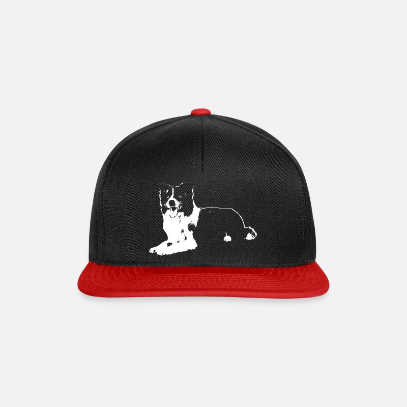 border collie - Casquette snapback - noir/rouge