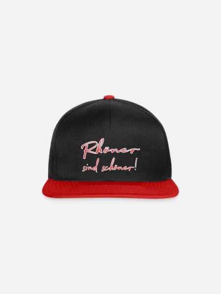 Rhöner sind schöner Fun Spruch Rhön Handlettering - Snapback Cap - Schwarz/Rot
