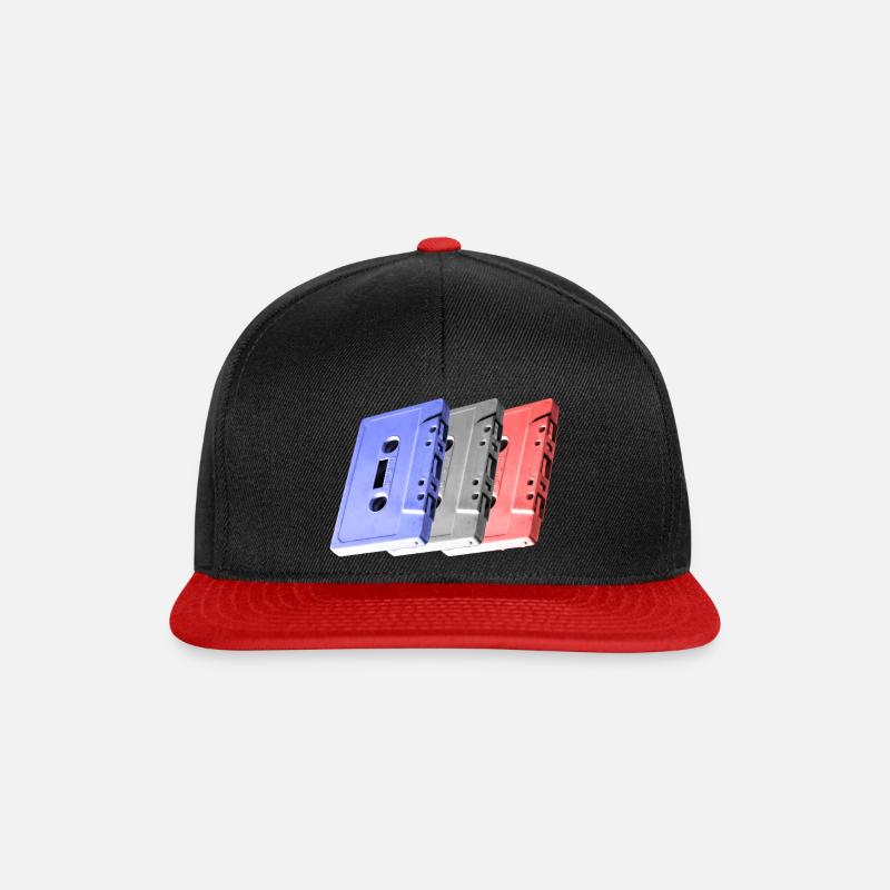 3 Kassetten - Snapback Cap - Schwarz/Rot