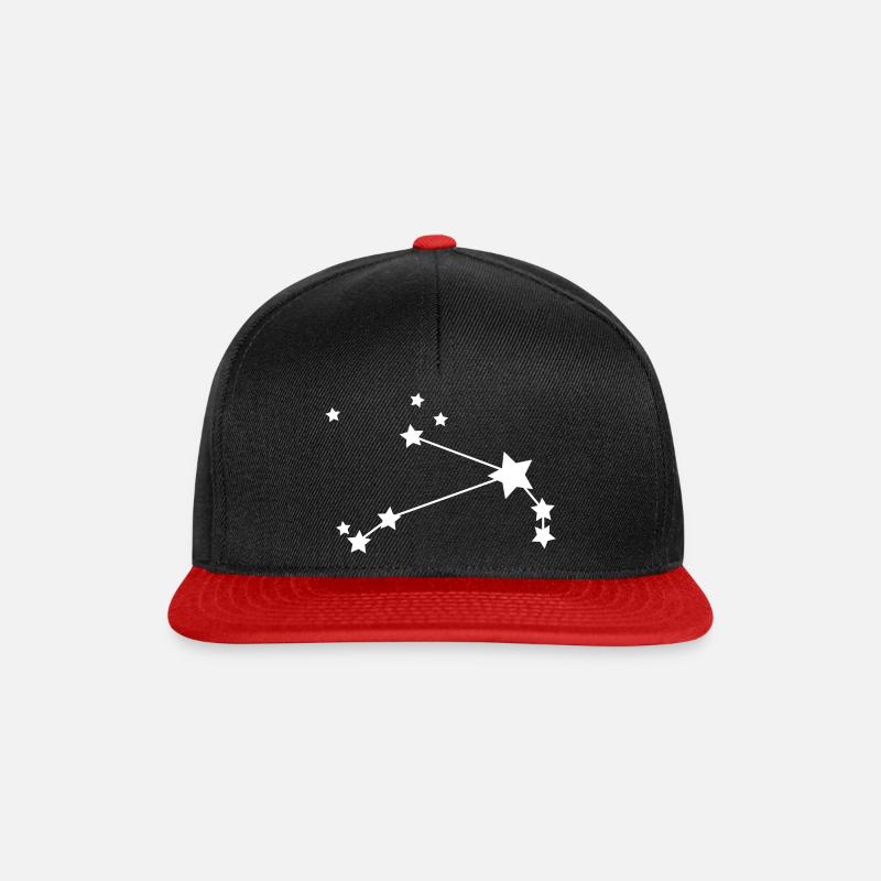 Sternzeichen: Widder Sternkonstellation - Snapback Cap - Schwarz/Rot