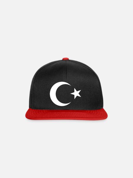 Türkei mond stern - Snapback Cap - Schwarz/Rot