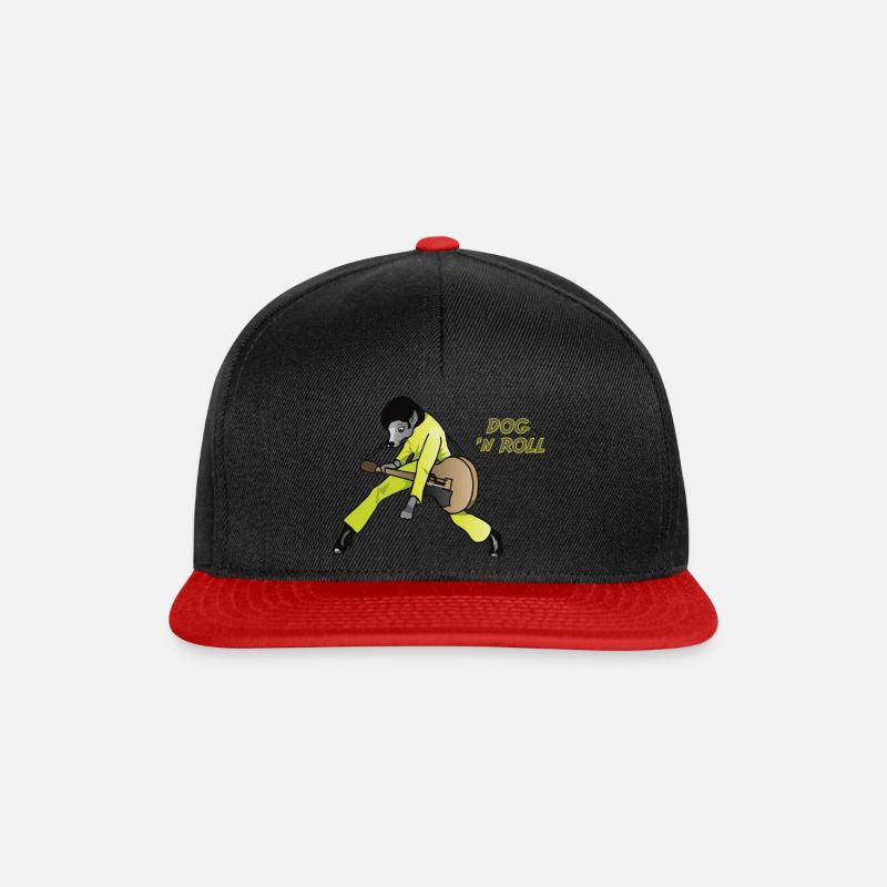 Hund mit Gitarre - Snapback Cap - Schwarz/Rot