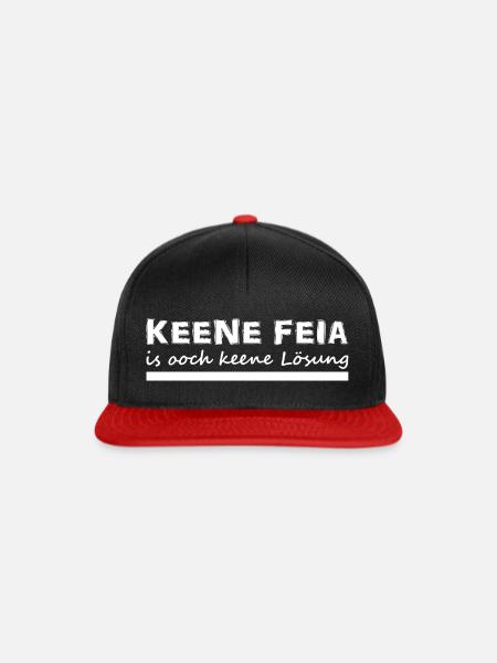 Sächsisch - Dialekt - Spruch - Snapback Cap - Schwarz/Rot