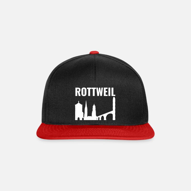 Rottweil Skyline - Snapback Cap - Schwarz/Rot