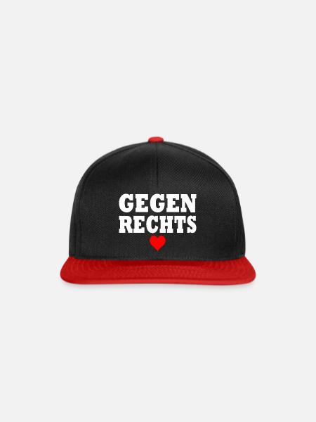 Gegen rechts - Snapback Cap - Schwarz/Rot