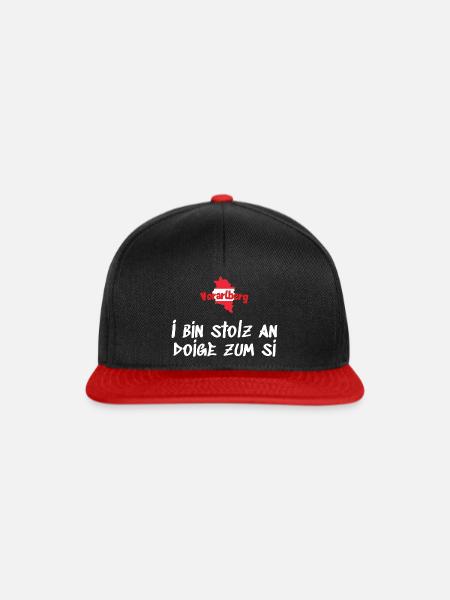 Vorarlberg - I Bin Stolz An Doige Zum Si - Snapback Cap - Schwarz/Rot