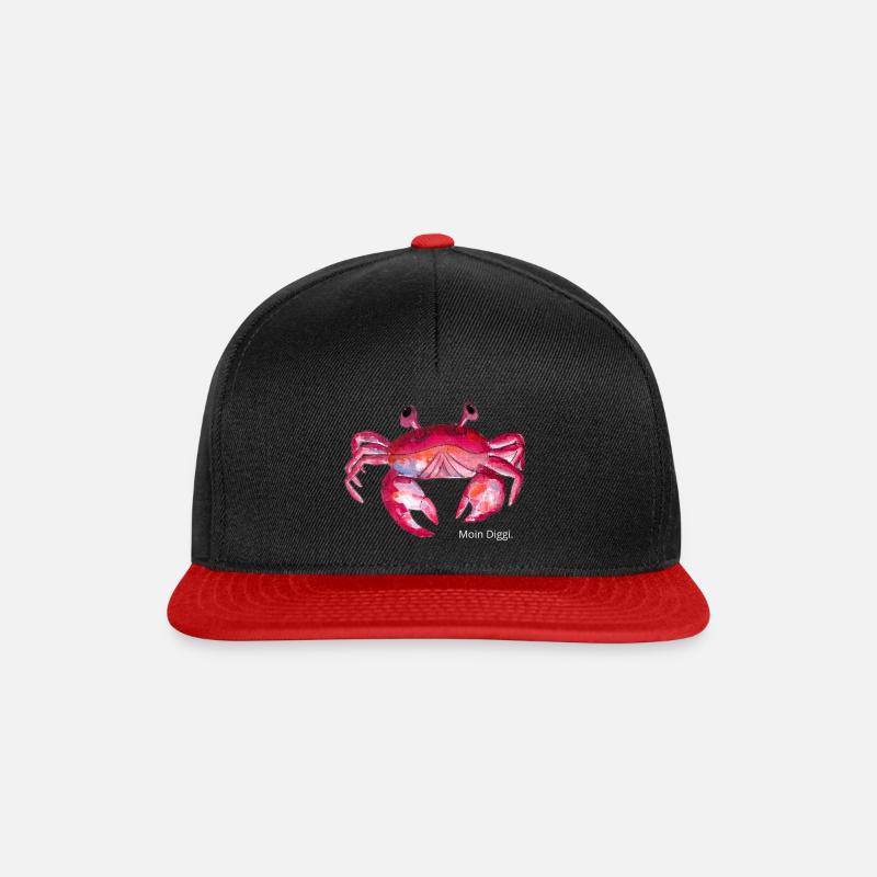 Krabbe "Moin Diggi." - Snapback Cap - Schwarz/Rot