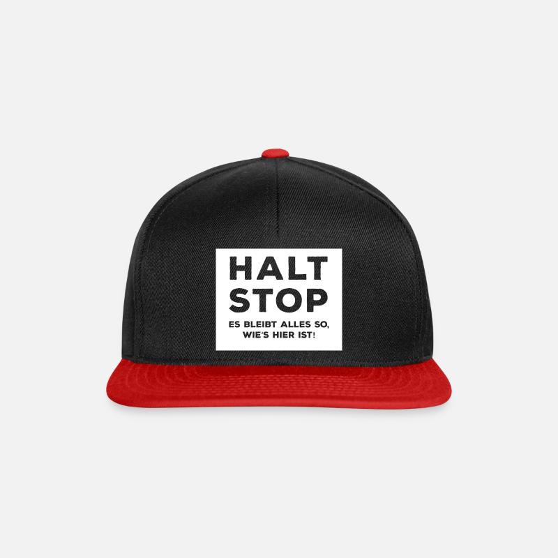 Halt Stop! - Snapback Cap - Schwarz/Rot