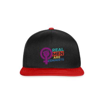 Real Men are Feminists Geschenk - Snapback Cap - Schwarz/Rot - Vorne
