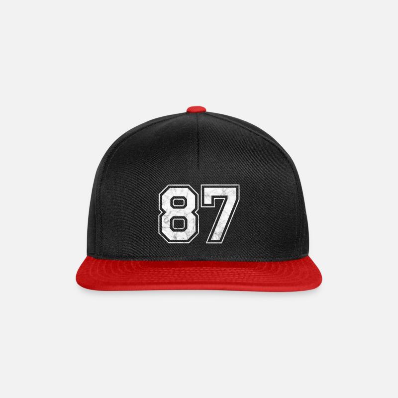 Anzahl 87 - Snapback Cap - Schwarz/Rot