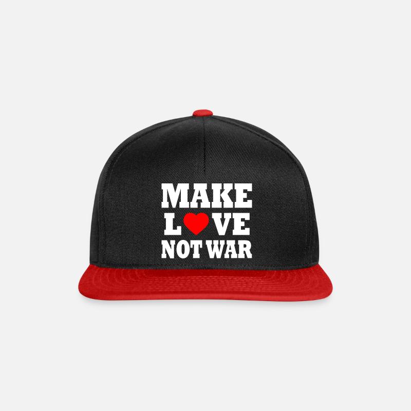Make love not war - Snapback Cap - black/red