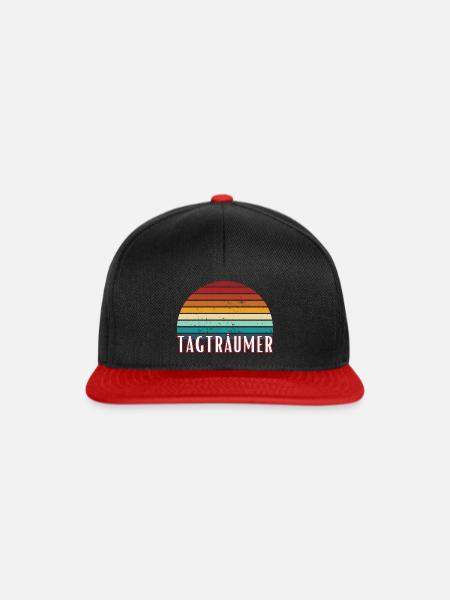 Tagträumer Shirt für verträumte Menschen - Snapback Cap - Schwarz/Rot