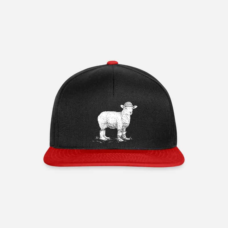 Nordsee Schaf Ostsee Geschenkidee - Snapback Cap - Schwarz/Rot