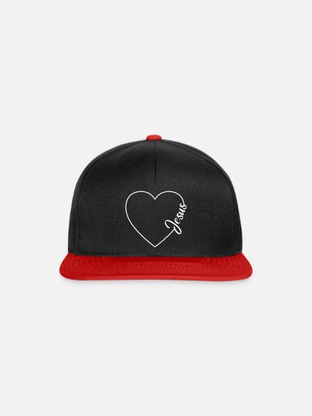 Jesus Liebe Love Herz Symbol - Snapback Cap - Schwarz/Rot