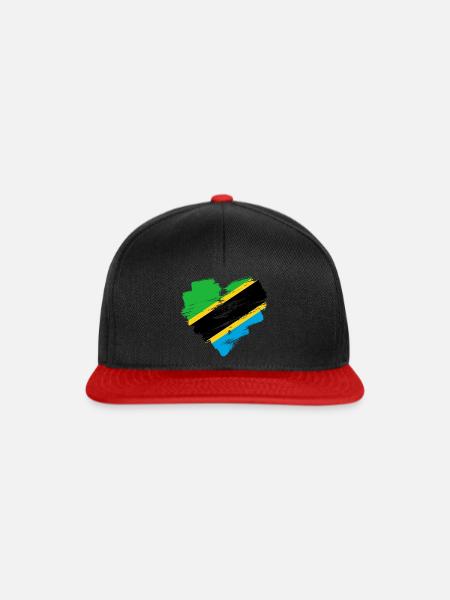 Tansania - Snapback Cap - Schwarz/Rot